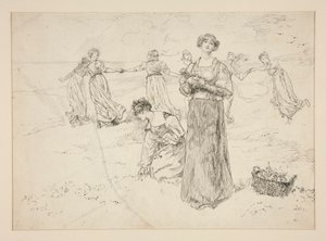Schets voor door Edwin Austin Abbey