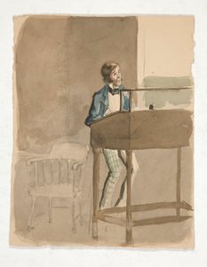 Schets voor Charles Dickens door Edwin Austin Abbey