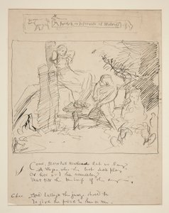 Schets voor een vers door Edwin Austin Abbey