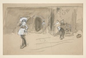 Schets voor een illustratie voor Selections from the Poetry of Robert Herrick (boek uitgegeven door Harper in 1882, eerder gepubliceerd in Harper) door Edwin Austin Abbey