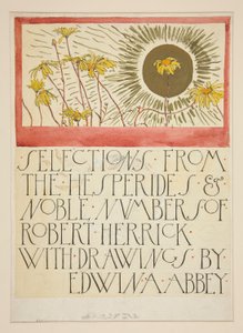 Schets voor een illustratie voor Selections from the Poetry of Robert Herrick door Edwin Austin Abbey