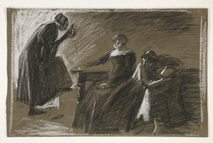 Schets voor een niet-geïdentificeerd Shakespeare-stuk door Edwin Austin Abbey