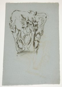Schets van een kapiteel door Edwin Austin Abbey