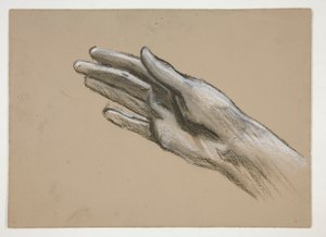 Schets van een hand (recto); Compositie studies voor een toneelstuk (?) (verso)