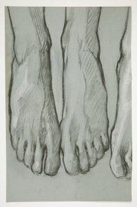 Schets van drie voeten (recto); Schets van één voet (verso) door Edwin Austin Abbey