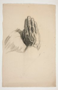 Schets van twee handen, gevouwen in gebed door Edwin Austin Abbey