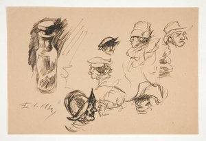 Studies van fles en hoofden door Edwin Austin Abbey