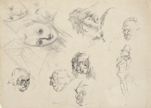 Studies van hoofden door Edwin Austin Abbey