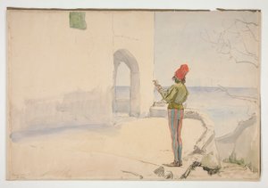 Studie voor door Edwin Austin Abbey