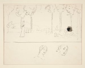 Studie voor Fiametta door Edwin Austin Abbey