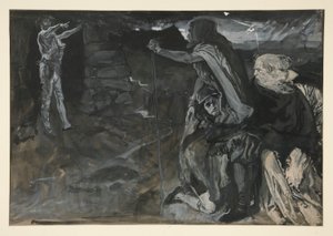 Studie voor King Lear (?) door Edwin Austin Abbey