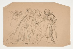 Studie voor De zoektocht naar de Heilige Graal (serie van vijftien schilderijen voor de Boston Public Library, voltooid in 1901)