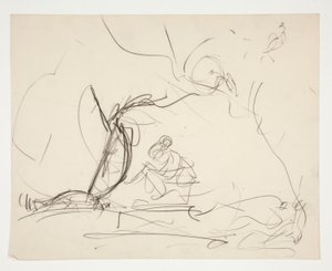 Studie voor De Zoektocht naar de Heilige Graal (serie van vijftien schilderijen voor de Boston Public Library, voltooid in 1901) door Edwin Austin Abbey