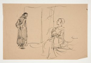 Studie voor The Scarlet Letter door Edwin Austin Abbey