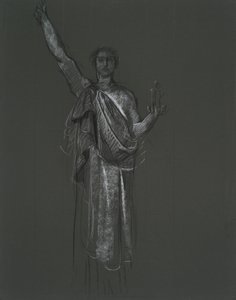 Studie voor allegorische figuur van Kunst, rondel in de rotunda van het Pennsylvania staatskapitool gebouw, Harrisburg, 1902-1911 door Edwin Austin Abbey
