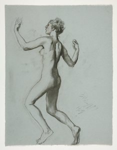 Studie voor figuur van 10 uur door Edwin Austin Abbey