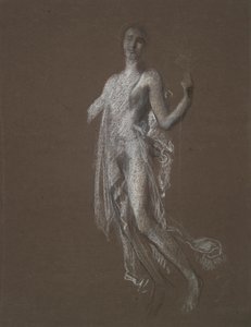 Studie voor figuur van 5 uur(?) door Edwin Austin Abbey
