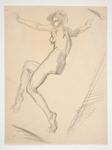 Studie voor figuur van 9 uur voor door Edwin Austin Abbey