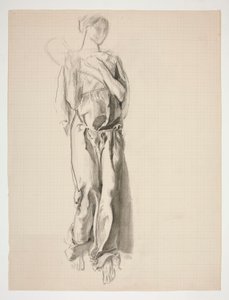 Studie voor figuur van Overvloed in de muurschildering, Wetenschap die de Schatten van de Aarde Onthult, in het State Capitol gebouw in Harrisburg, Pennsylvania door Edwin Austin Abbey