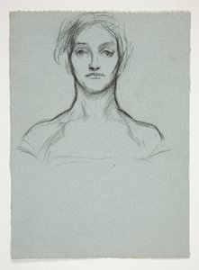 Studie voor pastel (.2228): Portret van een jonge vrouw