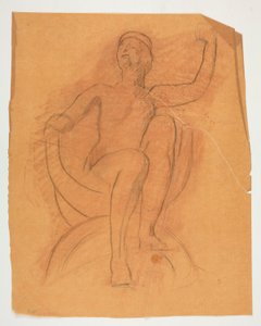 Studie voor de Genius van de Staat figuur door Edwin Austin Abbey