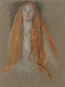 Studie voor het hoofd van Ophelia, in de toneelscène, in Hamlet