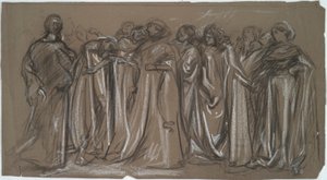 Studie voor de gevangen deugden, figurenstudie