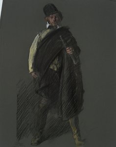 Studie voor de figuur van kapitein Peter Minuit, in  door Edwin Austin Abbey