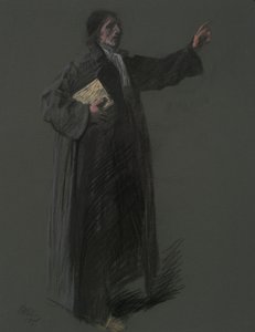 Studie voor de figuur van Johann Kelpius door Edwin Austin Abbey