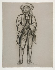 Studie voor de figuur van Penn(?) of Franklin(?) voor muurschildering in het staatskapitoolgebouw in Harrisburg, Pennsylvania, 1902-1911 (voltooid door John Singer Sargent) door Edwin Austin Abbey