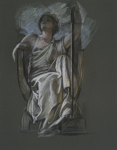 Studie voor de figuur van De Geest van Pennsylvania door Edwin Austin Abbey