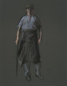 Studie voor de figuur van een arbeider door Edwin Austin Abbey