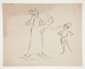 Studie van twee figuren, uit Liefde door Edwin Austin Abbey