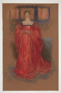 Studie van een vrouw in Renaissancekostuum door Edwin Austin Abbey