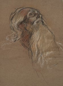 Studie van het hoofd van Koning Amfortas door Edwin Austin Abbey