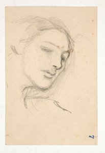 Studie van drie hoofden van een vrouw door Edwin Austin Abbey