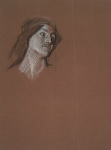 Studie van vrouw door Edwin Austin Abbey