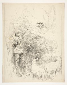 Het Narcislied. Herder en dwaas door Edwin Austin Abbey