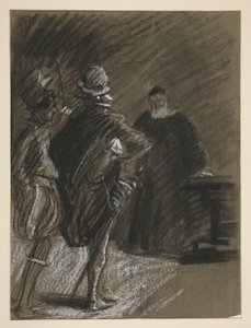 Drie mannen, studie voor Taming of the Shrew (?)