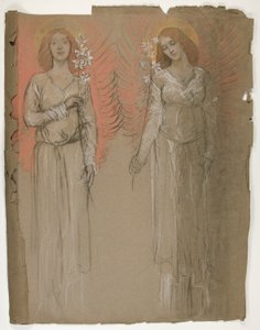 Twee engelen door Edwin Austin Abbey