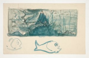 Onderwaterscène - niet-geïdentificeerde illustratie door Edwin Austin Abbey
