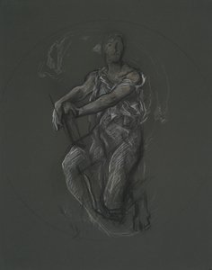 Ongeïdentificeerde figuurstudie voor muurschildering in het Pennsylvania State Capitol Building, Harrisburg, 1902-1911 door Edwin Austin Abbey