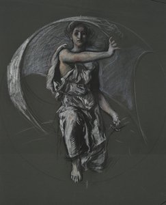 Ongeïdentificeerde figurenstudie voor muurschildering project in het Pennsylvania State Capitol gebouw, Harrisburg, 1902-1911