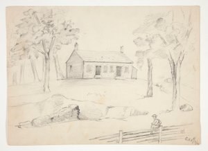 Uitzicht op het Vriendenvergaderhuis door Edwin Austin Abbey
