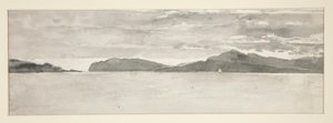 Waterscène met landschap door Edwin Austin Abbey