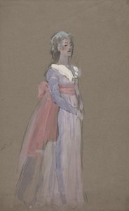 Vrouw in Empire-jurk - kostuumstudie voor La Tosca door Edwin Austin Abbey