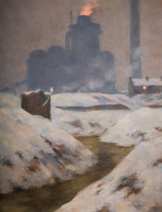 Oven en sneeuw, landschap door Edwin Butler Bayliss