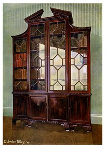 Gesneden Chippendale bibliotheekkast door Edwin Foley