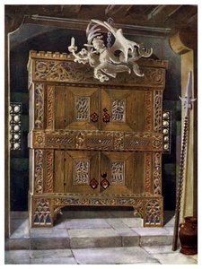 Laat-gotische kast, 1910 door Edwin Foley