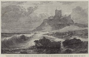 Bamborough Castle, een signaal van nood in de verte door Edwin Hayes